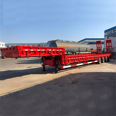 comprare 4 assi 80T Heavy Duty Lowbed Trailer con allargatori con sospensione meccanica e molle online manufacture