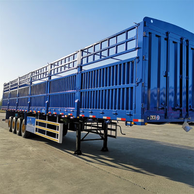comprare 3/4 asse 60/80 tonnellate 12R20 pneumatici da allevamento recinzione di carico semirimorchio rimorchio per il trasporto di animali rimorchio con sistema di frenatura a doppia linea online manufacture