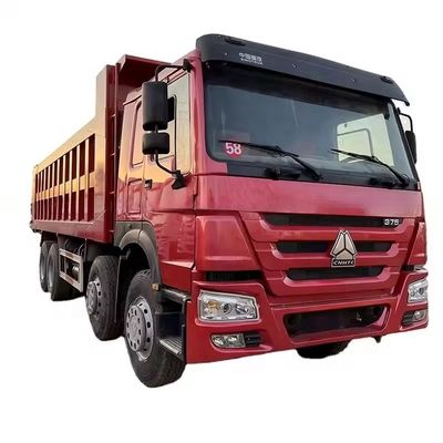 Un buon prezzo. 50 tonnellate 12 ruote Sinotruk Dump Truck Usato Howo 371 375 420 HP Tipper Truck 8X4 Rosso in linea