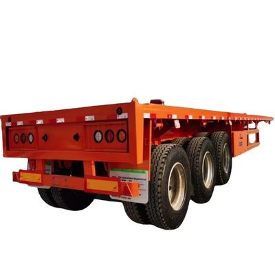 Un buon prezzo. Commerciale 3 assi estensibile 40ft 60 tonnellate semirimorchio piatto, semirimorchio piattaforma per il trasporto di camion trattore e merci in linea
